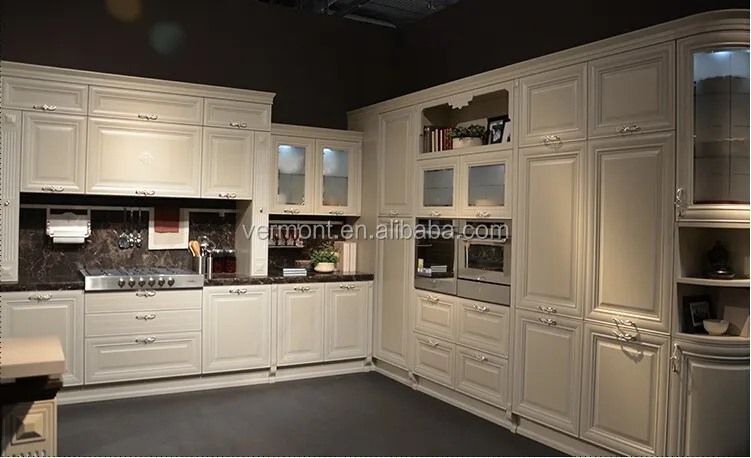 Hoge kwaliteit modern design wit massief houten keuken kasten ...