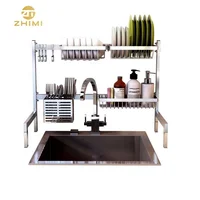 

Custom Stainless Steel Standing Type Drying Kitchen Sink Rack Kitchen Storage Shelves