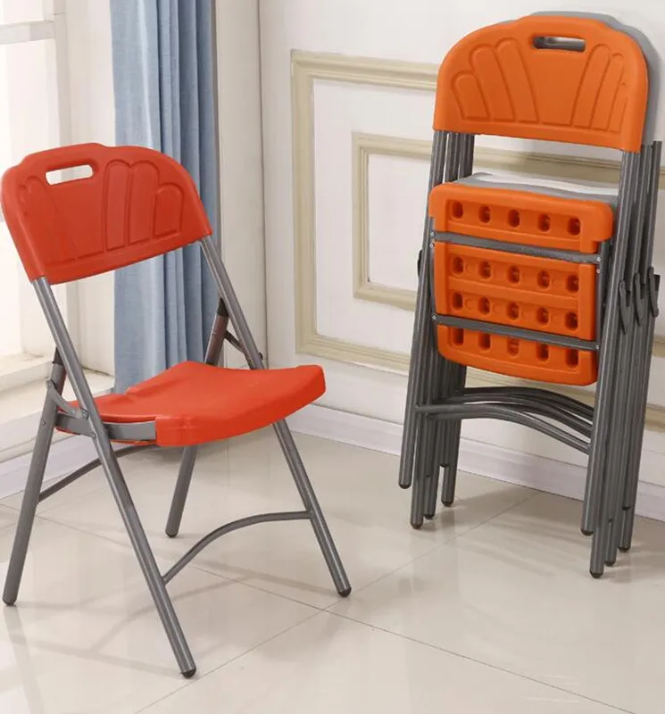 red plastic folding chairs