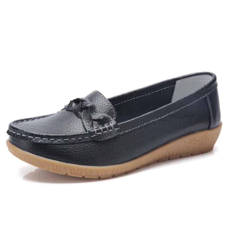 
Hand made leather slip-resistant loafer lady shoes summer flat women shoes comfortable slip-on female 