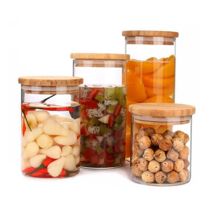 Wholesale New Design Clear Glass Jar With Bamboo Lid Buy Glass Jar