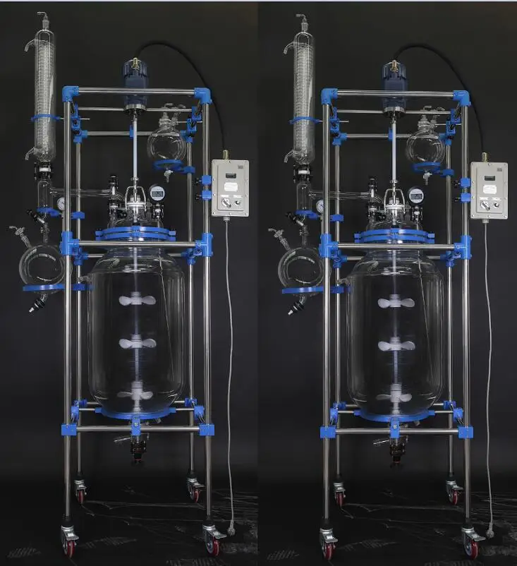 100l Single Layer Glass Reactor Industry Use Chemical Jacketed Cylinder