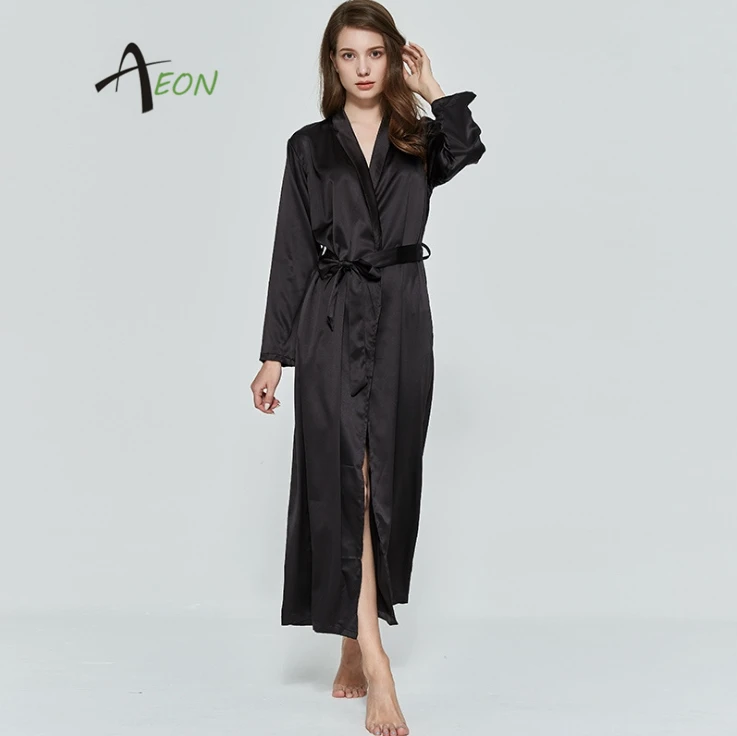 Black And Red Bridal Long Robe Silk Long Satin Robe Buy Bridal Long