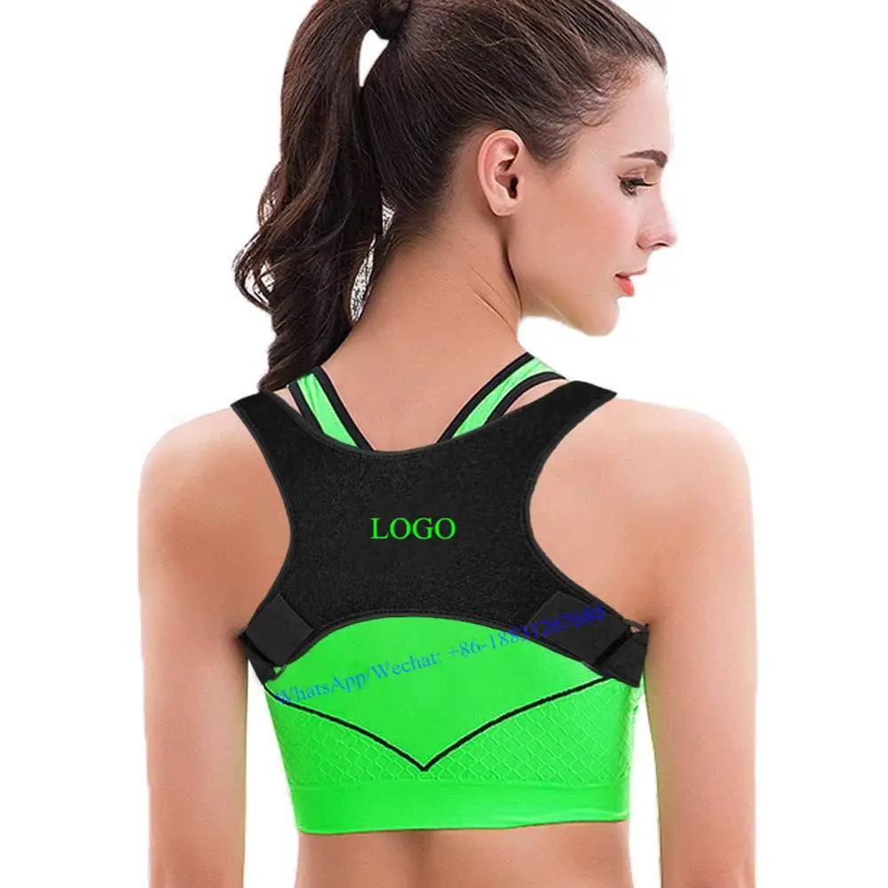 

Updated back posture brace adjustable clavicle posture corrector with padding, Black