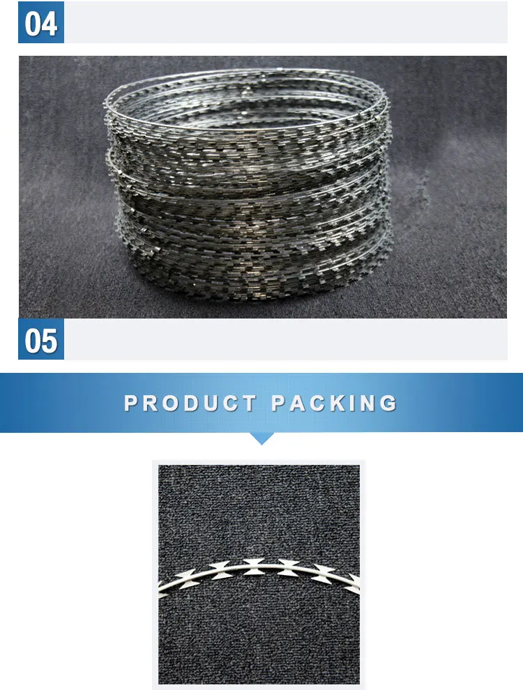 HIGH quality LOW price hot sale real factory direct low price galvanized concertina razor barbed wire/flat wrap razor wire