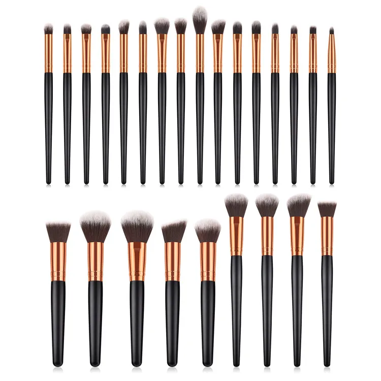 

25PCS Private Label High Quality Black Wholesale Cosmetic Custom Professional Show Makeup Brush