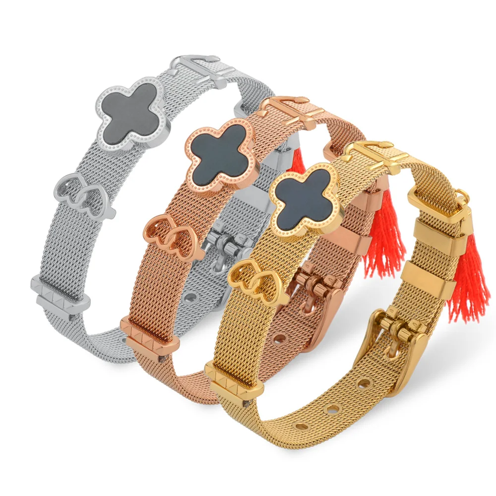 Stainless Steel Mesh Bracelet Charm Jewelry,New 18K Gold Design Womens Charm Bracelets