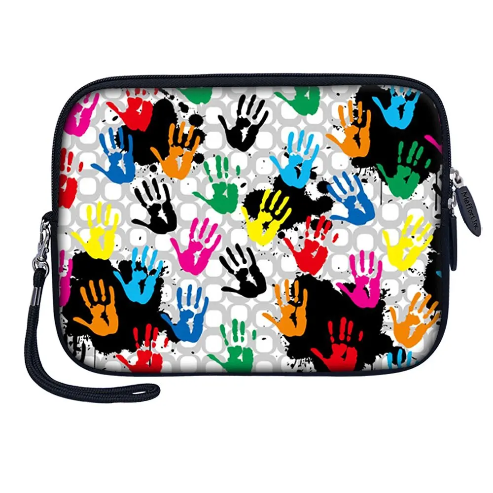 Meffort Inc 7 inch Tablet Carrying Case Sleeve Bag w Removable Handle for most 6" 7" 8" Tablet eBook - Hand Painting