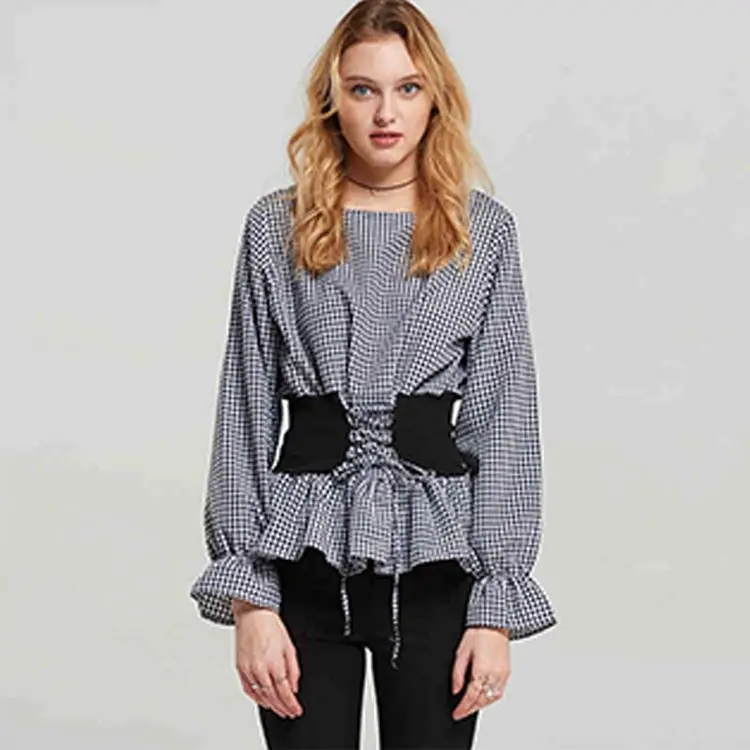 

Cheap wholesale Classical Wholesale New Design Plaid Blouse Women