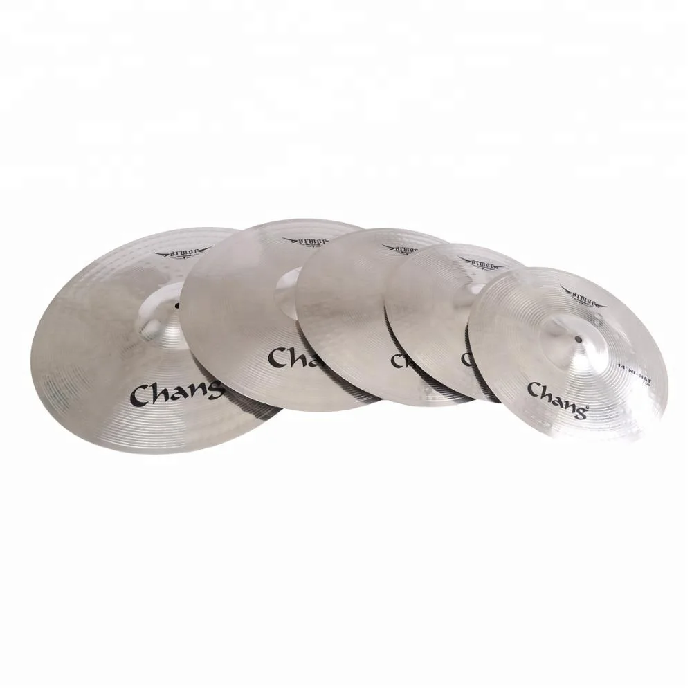 

Chang Cheap Alloy Armor Cymbal 5 pcs Set For Drumkit, Silver color