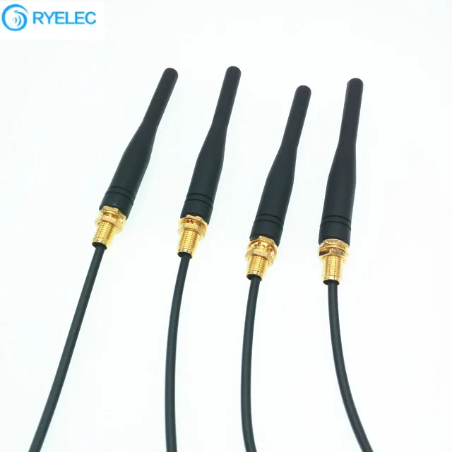 High Quality 868mhz Black Rubber Screw Mounting Antenna With Smb Female