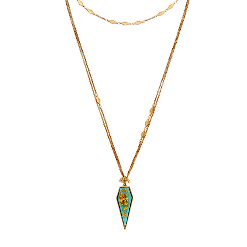 

Fashion And Accessories Guangdong Accessor Colorful Flower Bud Pendant Necklace