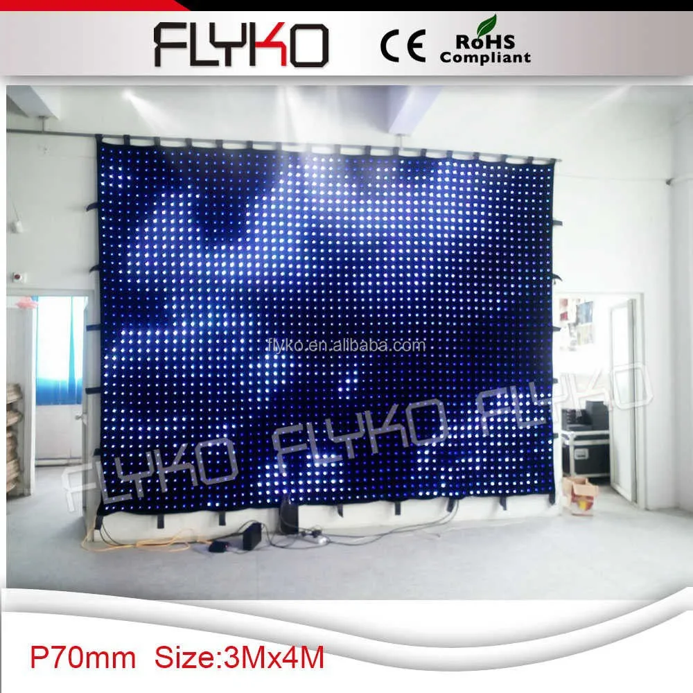 

High-end products pc controlled P7 cloth video wall led bead curtain
