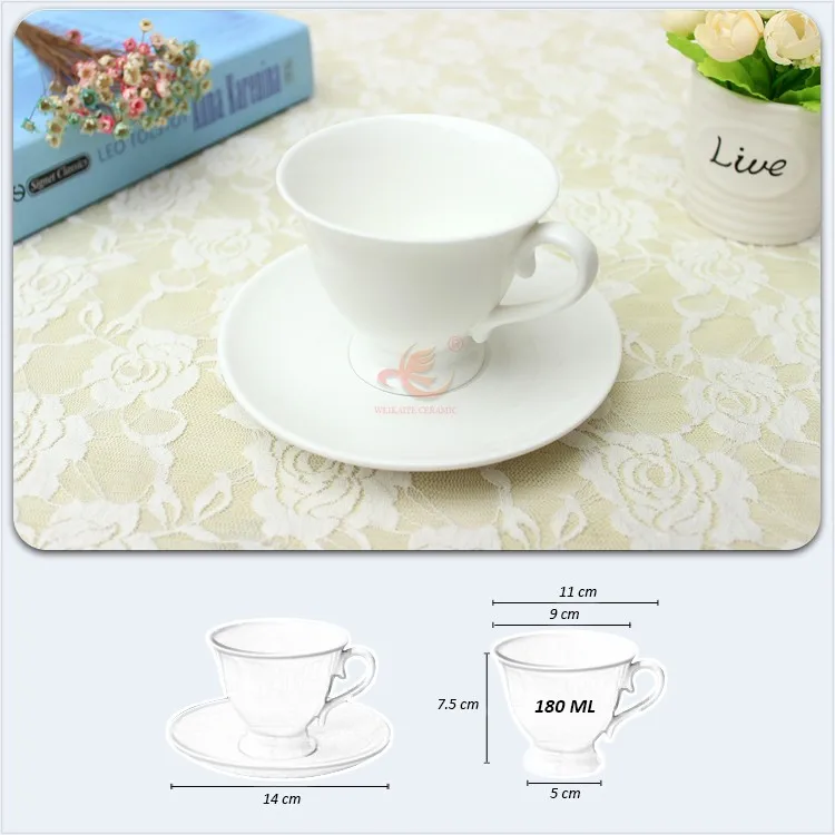 Wkt022w Wedding Plain White Custom Printed Tea Cup And Saucer Buy