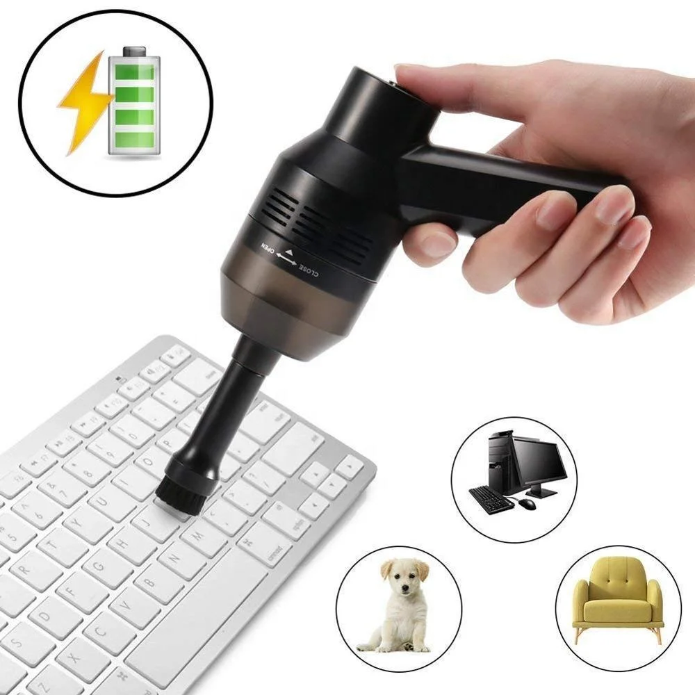 

Rechargeable Dust Hair Bread Crumbs Mini Cordless USB Keyboard Vacuum Cleaner, Black