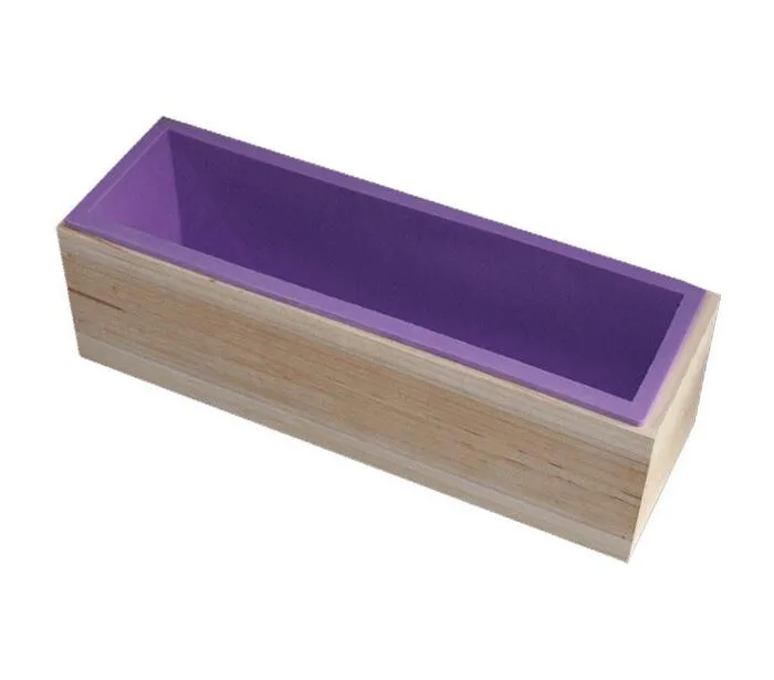 1.2l Flexible Rectangular Soap Silicone Loaf Toast Bread Mold Wood Box