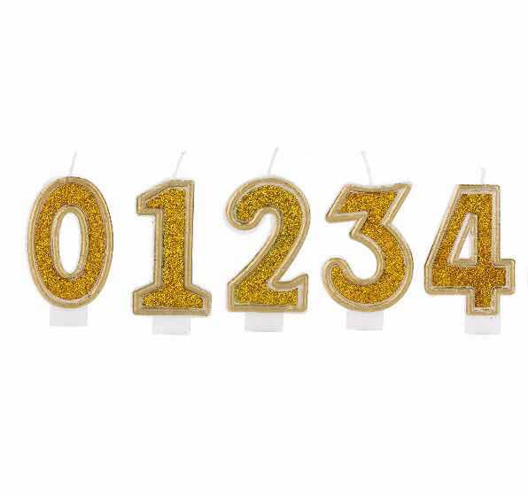 Gold Number Candles 21st Birthday 60th 30th Birthday Cake Decor