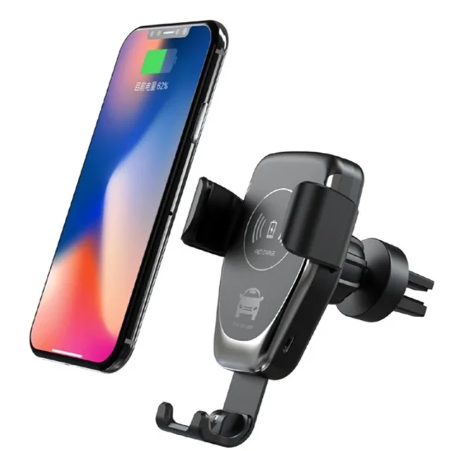 

TOVYS 10W Qi Fast Wireless Charger Car Holder Car Mount Cordless charger, Black white