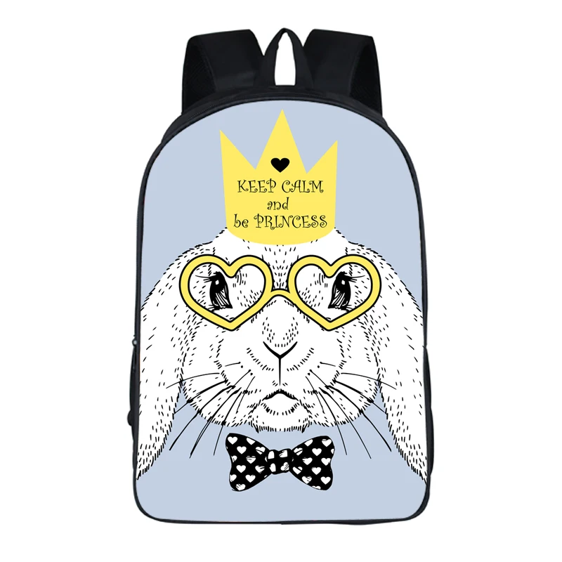 

Cartoon Rabbit Printing Bag Backpack 2019 New Design Print School Bag for Girl Student Bookbag Kids Mochila Escolar, Black