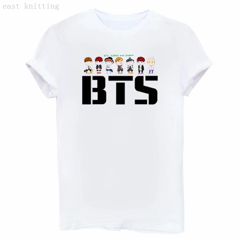 2019 Summer Women Top O Neck Solid Color BTS Letter Print Short Sleeve Casual T-Shirt