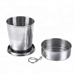 Image of Mini Glass Stainless Steel Portable Travel Folding Mug Telescopic Outdoor Folded Cups Collapsible Water Beer Cup