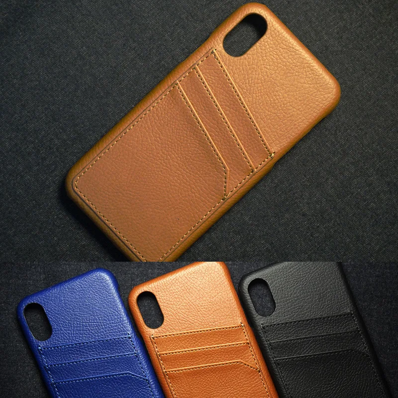 Card holster PU Leather phone case for iphone X Back Cover
