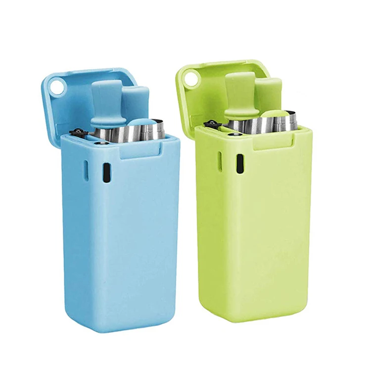 

Peddy Wholesale Eco Friendly Reusable Stainless Steel Metal Drinking Collapsible Straw With Cleaning Brush, Multi colors