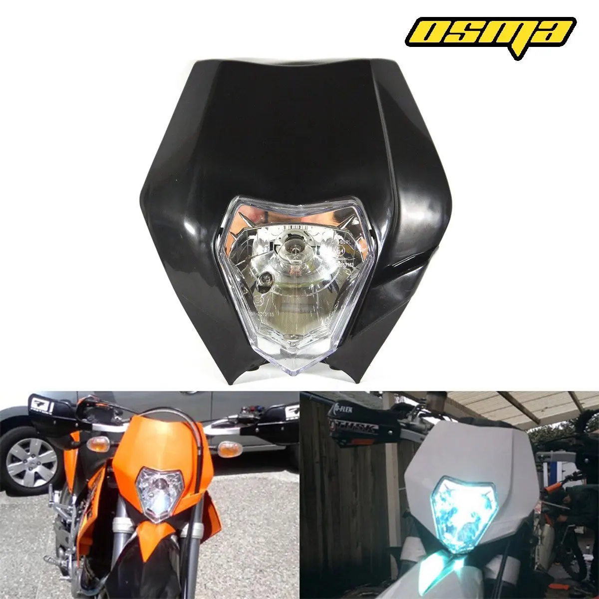 Auto Parts and Vehicles Motorcycle Black Headlight Fairing MX Dirt Bike