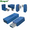 Blue 90 Degree Vertical Left Right Up Down Angled USB 3.0 Male to A Female M/F Adapter Connector Converter