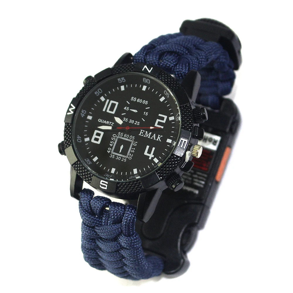 

New military outdoor equipment paracord tactical survival watch, Multiple colors to choose from