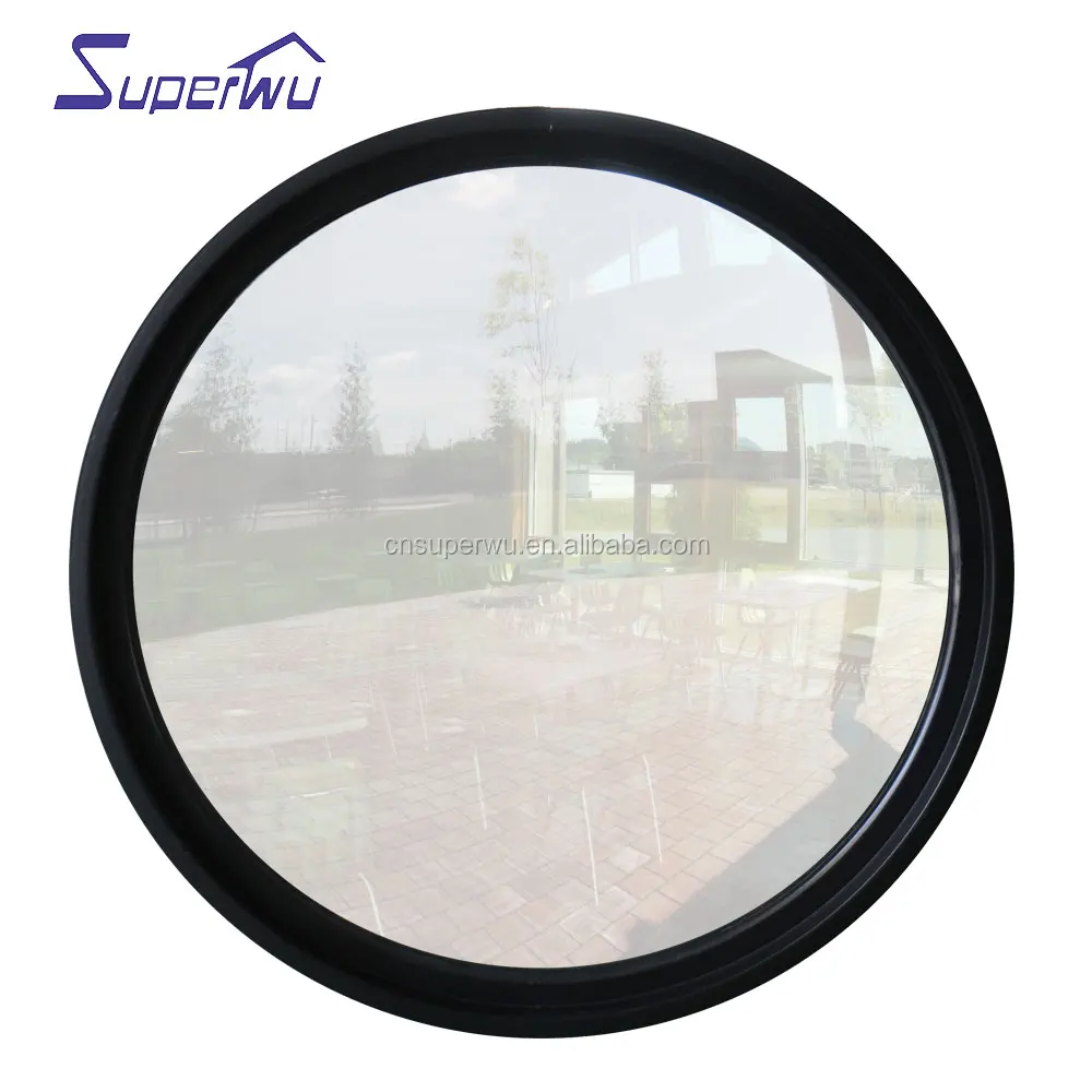 great performance curved aluminum fixed double galzed glazed circular window with 5000pa wind pressure