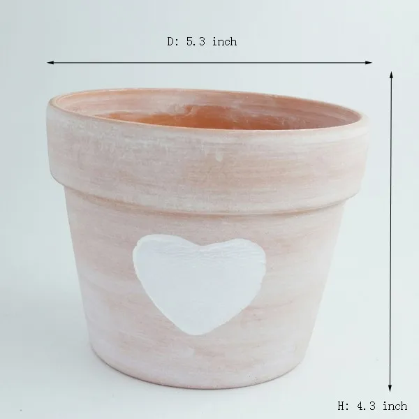 Earthware Heart Pattern Bulk Cheap Terra Cotta Pots And Terra Cotta
