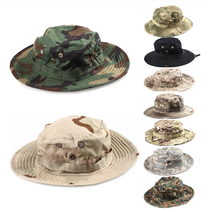 

Rip Stop Military Jungle Camo Boonie Hat Classic Style With Molle Wholesale, Picture