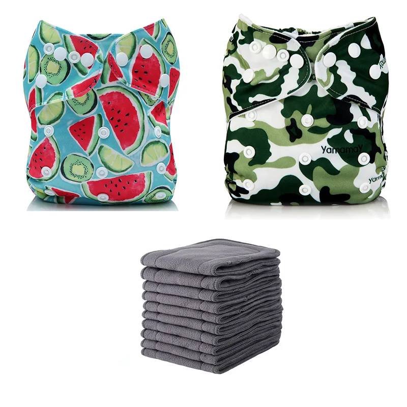 

With Pockets absorbent natural reusable baby cloth diaper with Bamboo diaper insert, Pure color or printed or customized