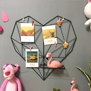 Image of Creative heart-shaped home decoration accessories metal photo wall