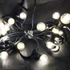Durable Black round festoon string lighting outdoor use Waterproof garden lights full set Uk