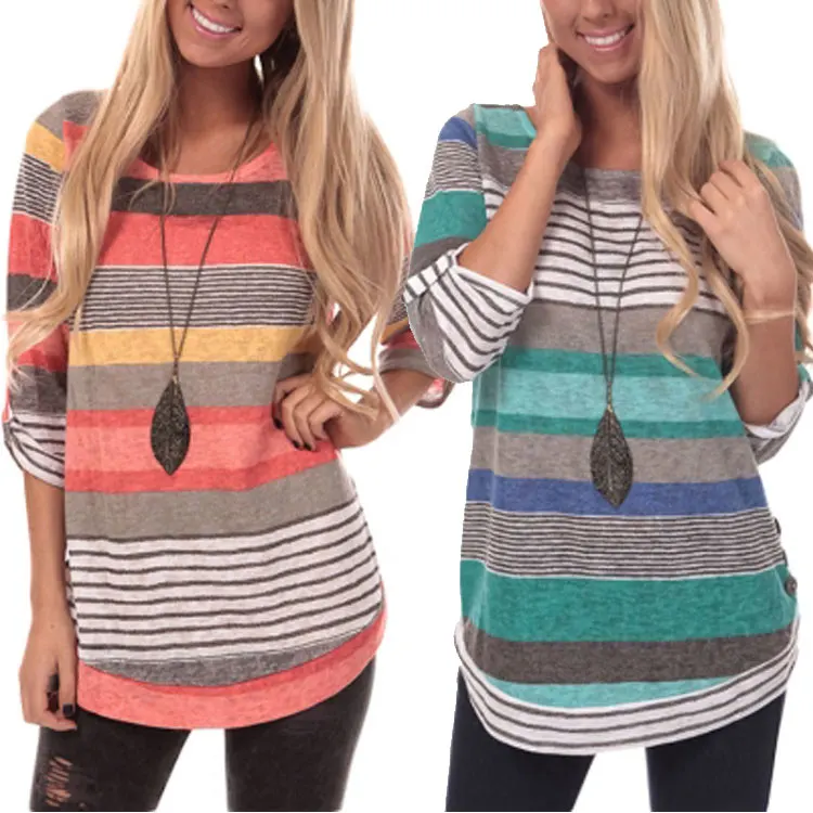 womens striped sweatshirt
