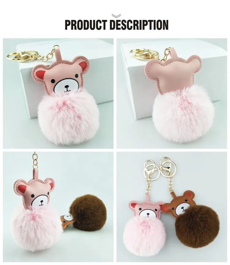 Fashion Custom Cute Pink Plush Teddy Bear Keychain For Bag Charm - Buy ...
