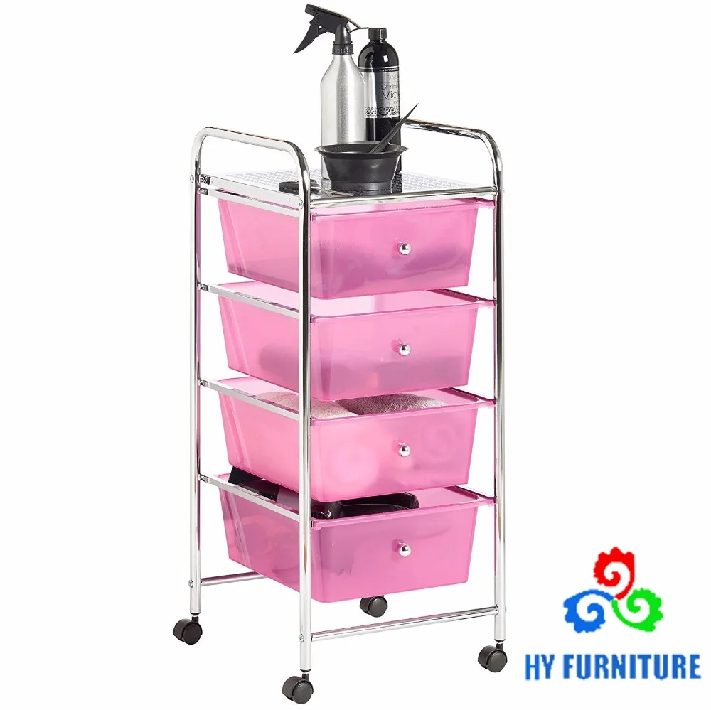 
Movable 4 tiers office plastic storage racks storage organizer cart with wheels 