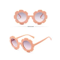 

Fashion UV400 children sun shades cute pink pc frame round kids flower sunglasses