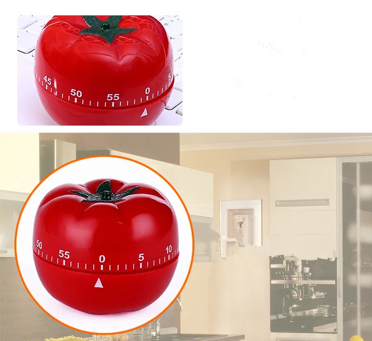 
1PC New 1-60min 360 Degree Tomato Timer Creative Kitchen Mechanical Timer Countdown Timer Reminder Alarm OK 0593 