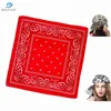 100% polyester white black and red flxi multi color paisley design handkerchief face shield sports bandana scarf