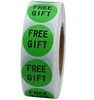 Hybsk green glossy paper free gift round tag sticker labels for supermarket promotion items