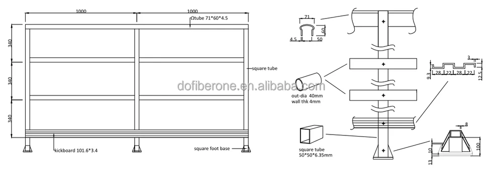 frp handrail-square