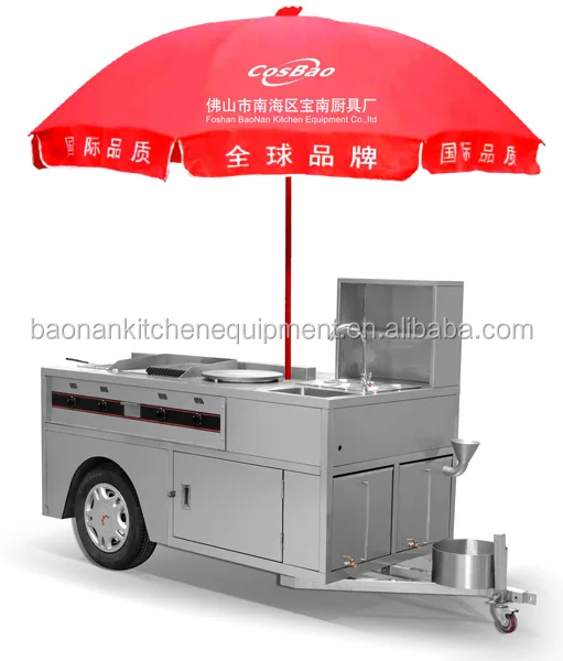 Stainless Steel Hot Dog Cart / Street Vendor Ss Food Trailer Buy Hot