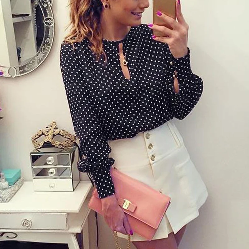 

Spring Summer New Arrival Women Tops Casual O-Neck Long Sleeves Blouses, Customized color