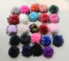 High Quality Raccoon fur ball real With Snap On Button