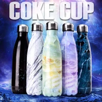 

GV003 500ML/17OZ In Stock Double Wall Stainless Steel marble cola Vacuum Insulated bottle thermos