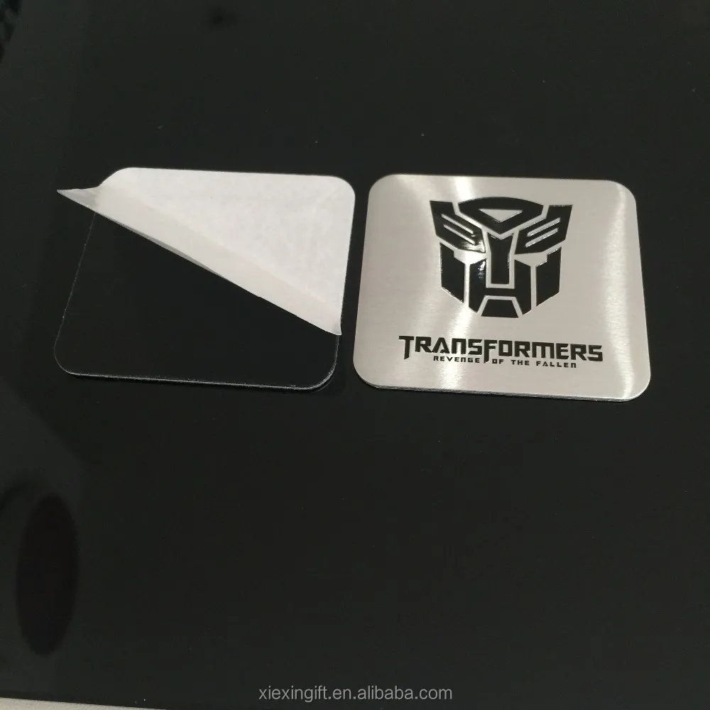 Custom gold engraved metal self adhesive nameplate with logo