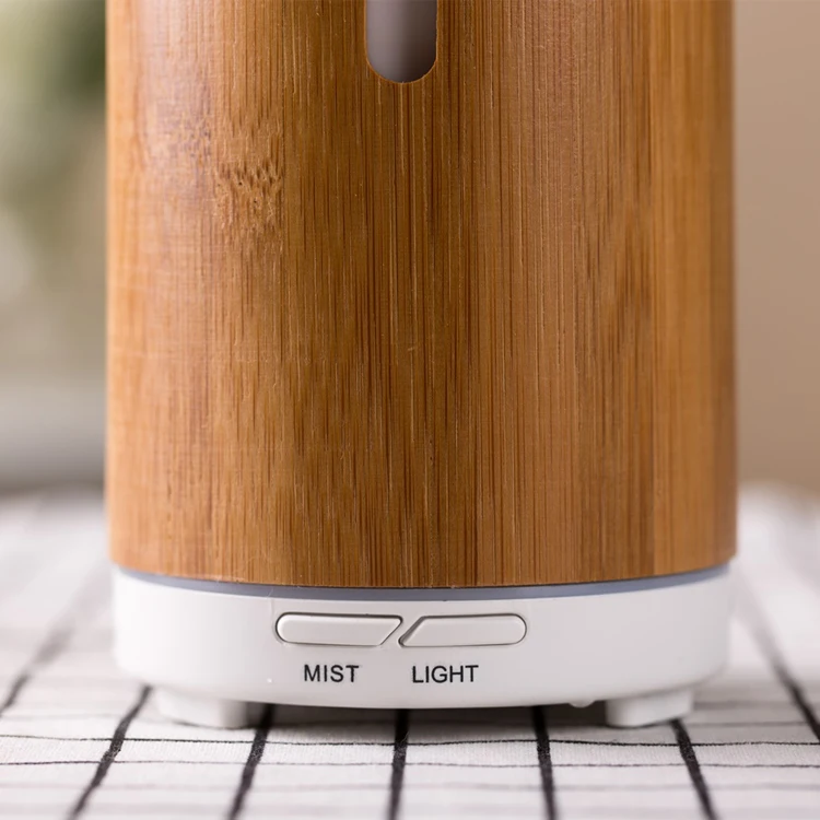 Top supplier free sample 10w wood covered design led light portable aroma air humidifier
